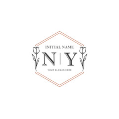 NY Hand drawn wedding monogram logo