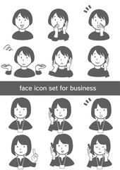 お客とセールスパーソンのやり取りをイメージした上半身のアイコンセット