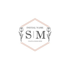 SM Hand drawn wedding monogram logo