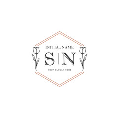 SN Hand drawn wedding monogram logo