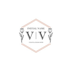 VV Hand drawn wedding monogram logo