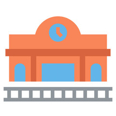 Obraz premium train station flat icon