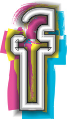 Neon Sign Letter f illustration