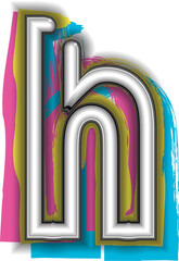 Neon Sign Letter h illustration