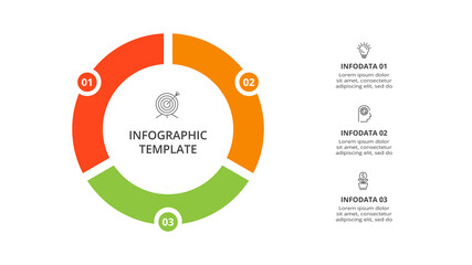 Diagram concept for infographic with 3 steps, options, parts or processes. Business data visualization.