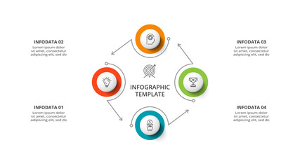 Diagram concept for infographic with 4 steps, options, parts or processes. Business data visualization.