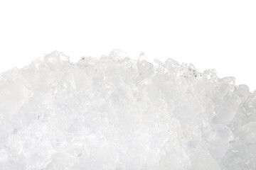 Heap of crushed ice on white background - obrazy, fototapety, plakaty