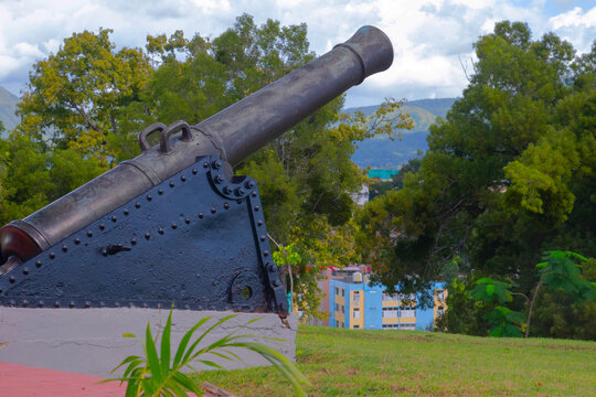 One of the cannons used at the end of the Spanish American War fought in Cuba.