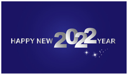 Fototapeta na wymiar Happy New Year 2022 Blue Background