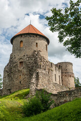 Fototapeta na wymiar Ruins of Cesis Castle in Latvia