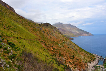 coastal panorama in the zingaro reserve sicily italy