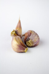 Fresh young garlic isolated on white background