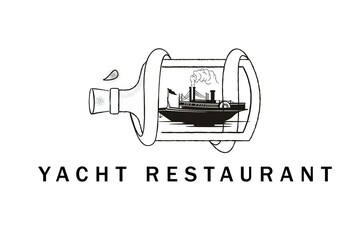 yach or boat restaurant cuisine logo idea