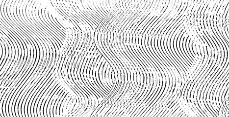 Swirled and curled stripes and brush strokes texture. Marble or acrylic artwork imitation. Cool and swirly background. Abstract vector illustration. Black isolated on white. EPS10