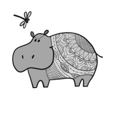 Hippopotamus, cute hippo character for your design