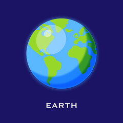 Earth vector illustration. Planet icon.
