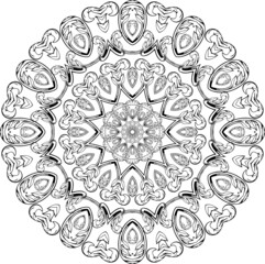 Mandalas coloring book pages, Decorative round ornament in flower shape, Oriental vector, Anti-stress therapy patterns, Weave design elements, Yoga logos Vector