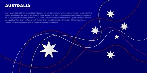 Blue abstract background with Australian flag stars design. Australia Independence Day background design.