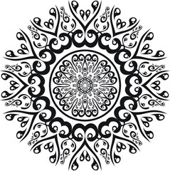 Mandalas coloring book pages, Decorative round ornament in flower shape, Oriental vector, Anti-stress therapy patterns, Weave design elements, Yoga logos Vector