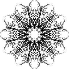Mandalas coloring book pages, Decorative round ornament in flower shape, Oriental vector, Anti-stress therapy patterns, Weave design elements, Yoga logos Vector