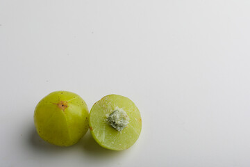 Indian gooseberry on white background.