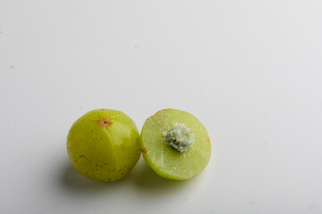Indian gooseberry on white background.