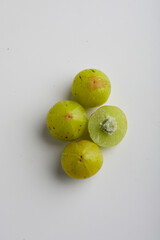 Indian gooseberry on white background.