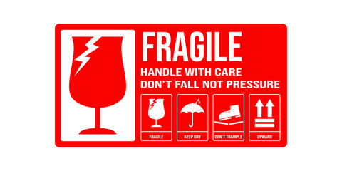 printable fragile for shipping packages label.