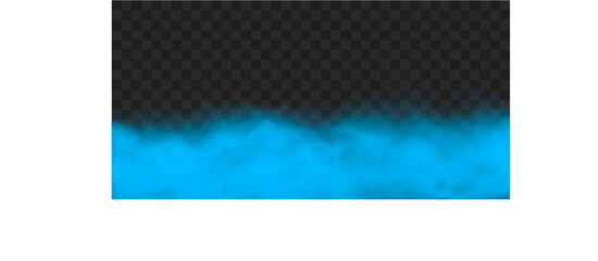 Blue fog or smoke or gas. Сlouds. Banner. Vector illustration isolated on transparent background