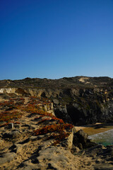 Fototapeta na wymiar rocks and sea at the Rota Vicentina in the South of Portugal