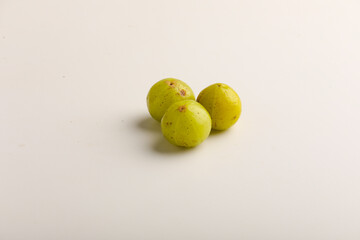 Indian gooseberry on white background.