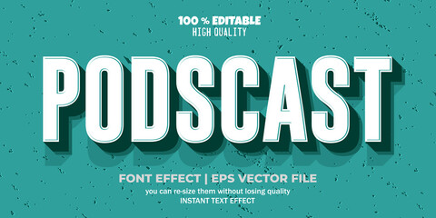 Podcast editable text effect