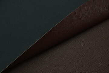 brown artificial leather with waves and folds on PVC base