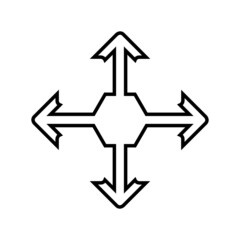 Arrows in four directions. Four side arrow Icon. Arrow icon illustration isolated vector sign symbol for your project. Flat design style. Vector illustration on white background