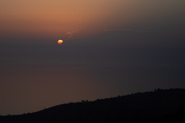 Sunset at Avgonima Village in Chios Island, Greece