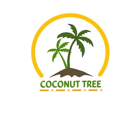 Coconut tree logo. Holiday icon. Vector design illustration.