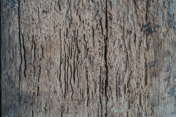 Old textured wood background or surface with copy space, top view