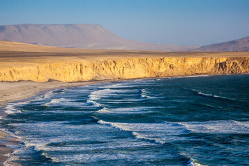 Paracas National Reserve, Ica Region, Peru. The Paracas Peninsula is located south of Lima and is home to the Paracas National Reserve.