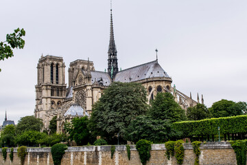 Fototapeta na wymiar Pre-fire Notre Dame Cathedral, Paris, France.