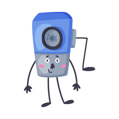 Funny Pencil Sharpener as Office Supply Humanized Character Vector Illustration