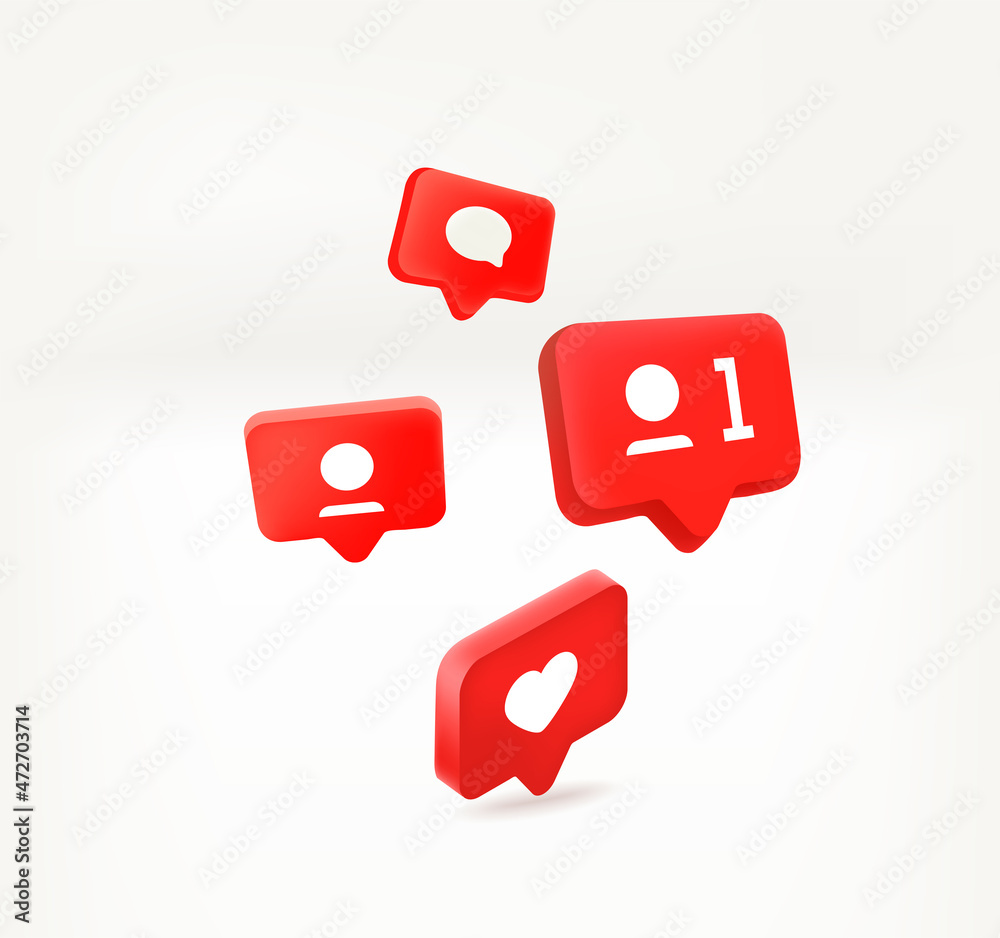 Poster Receiving notifications concept. 3d vector banner