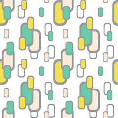 Stylish modern basic pastel color patterns. Seamless texture with a geometric rounded rectangle. Textures for fabrics, paper