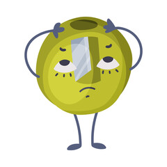 Funny Green Pencil Sharpener as Office Supply Humanized Character Vector Illustration