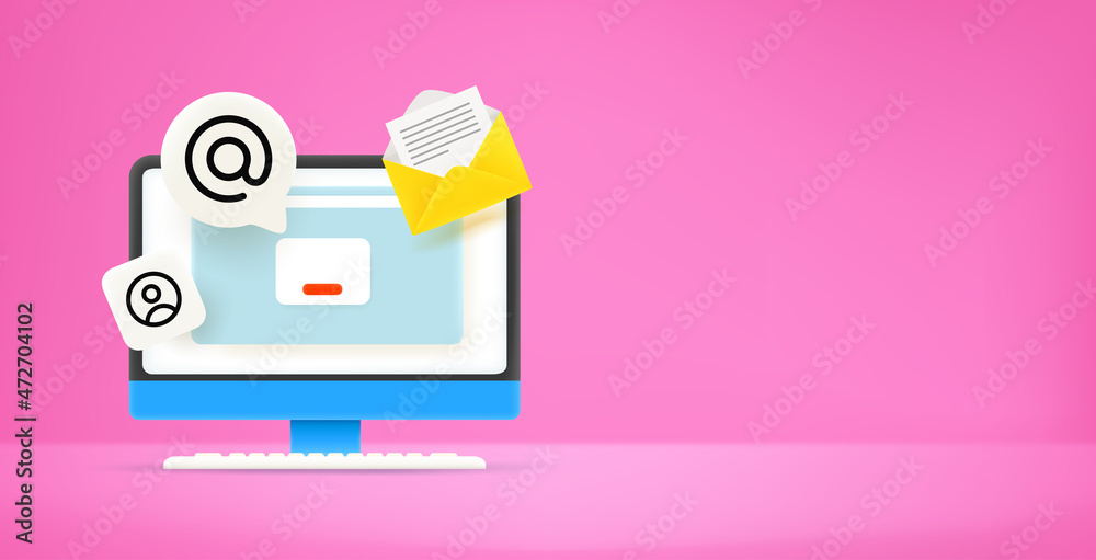Leinwandbilder using internet. vector banner with copy space
