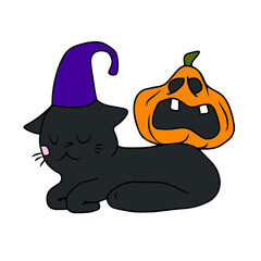 Vector children's design of Halloween holiday,postcards, social networks,stickers.