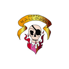 Vector children's design of Halloween holiday,postcards, social networks,stickers.ghost