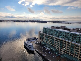 sunset over the river