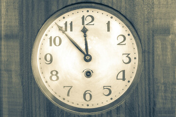 Old Vintage alarm clock, retro alarm clock.  time concept.  watch, timepiece, timer, timekeeper,...