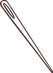 Needle for sewing, embroidery symbol hand drawn