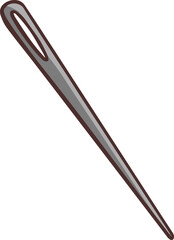 Needle for sewing, embroidery symbol hand drawn